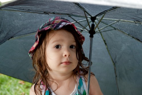 Lucy with her umbrella