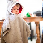 Ethan in shark poncho