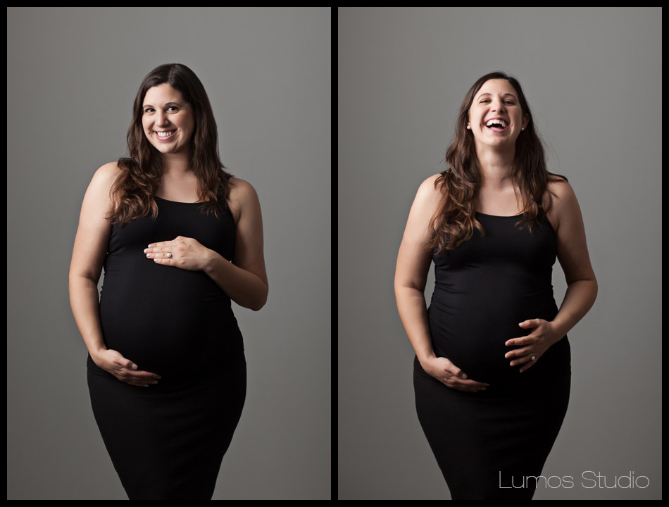 Mom-to-be laughing