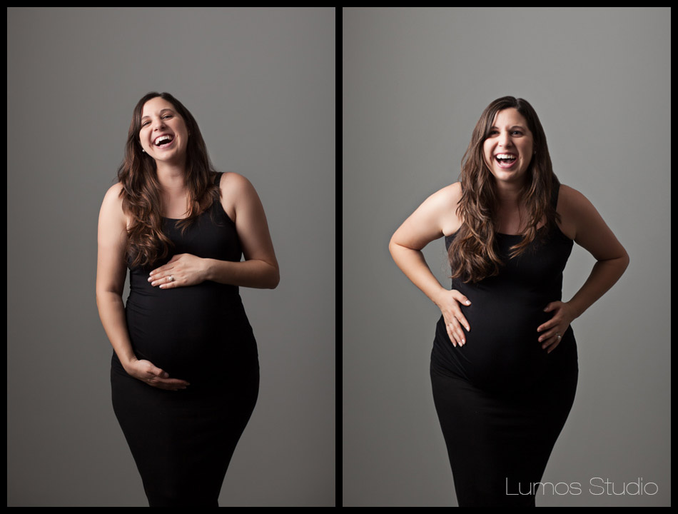 Mom-to-be laughing